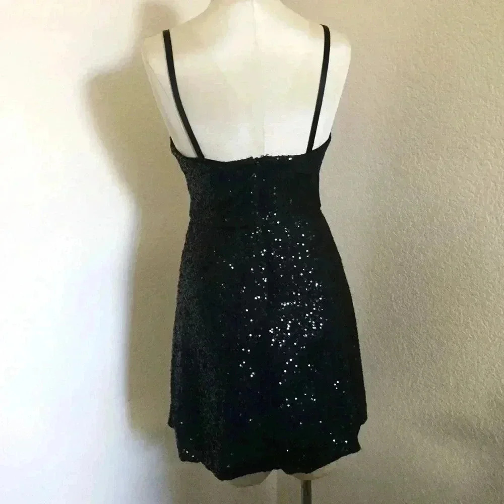 Jessica McClintock Black Sequin Bubble Dress - Picture 2 of 8